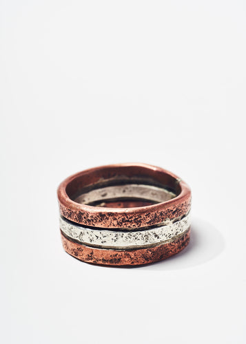 Copper and Sterling Ring